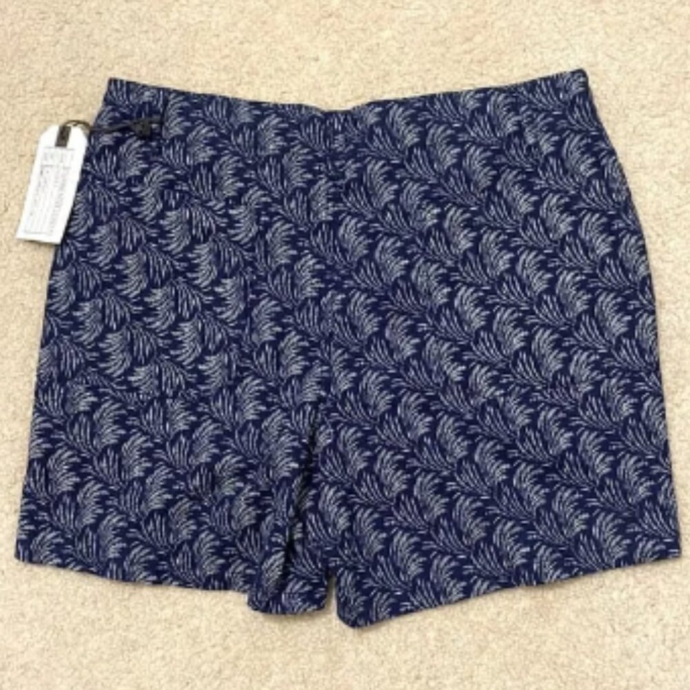 CURRENT/ELLIOTT Palm Ikat Ridgeline Linen Shorts Women's Size M